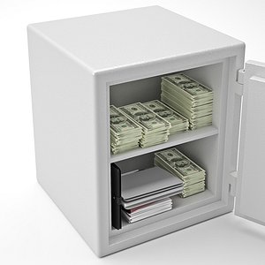 Safe with money and documents