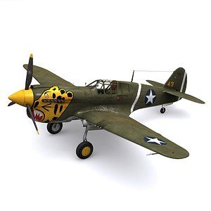 curtiss warhawk p-40e 1942 3D model