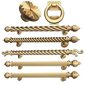 Classic Door Handle Gold Collection model