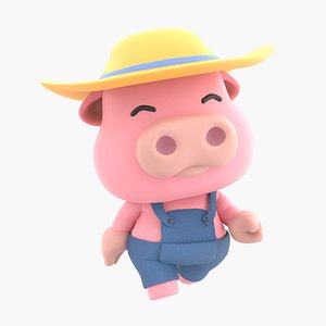 3D Cute Pig 3D Illustration