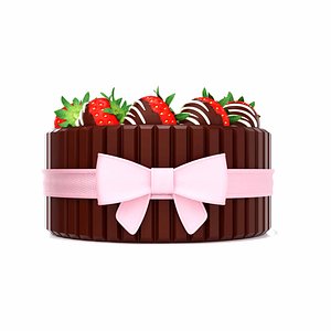 Chocolate Strawberry cake 3D model