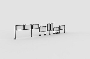 Billboards metal sign 3D model 3D