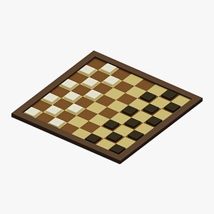 Voxel Checkers 3D model