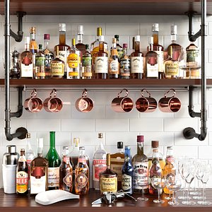 Shelves with alcohol Bar