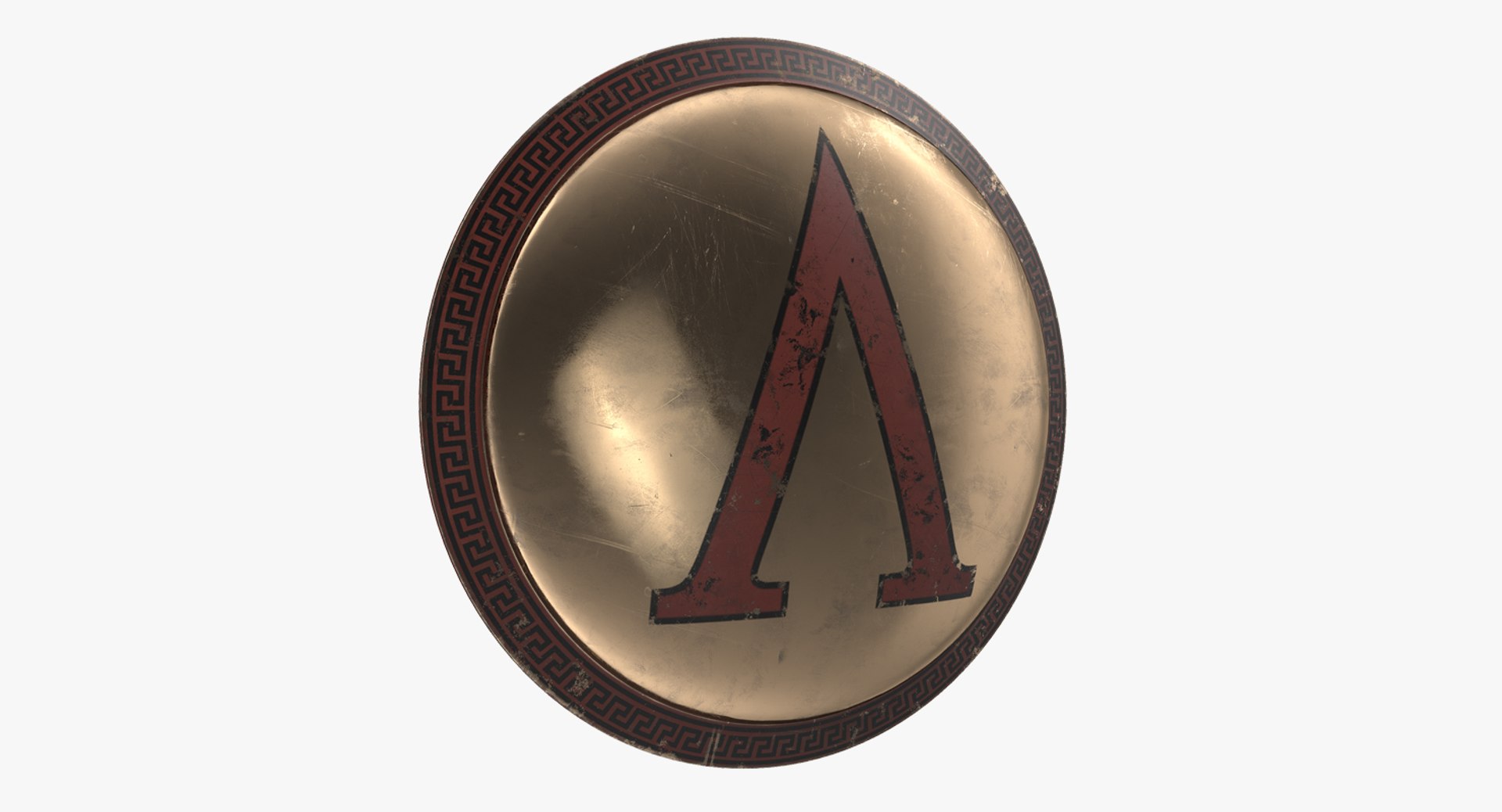 Greek Shield with Upside Down V 3D Model 3D model preview