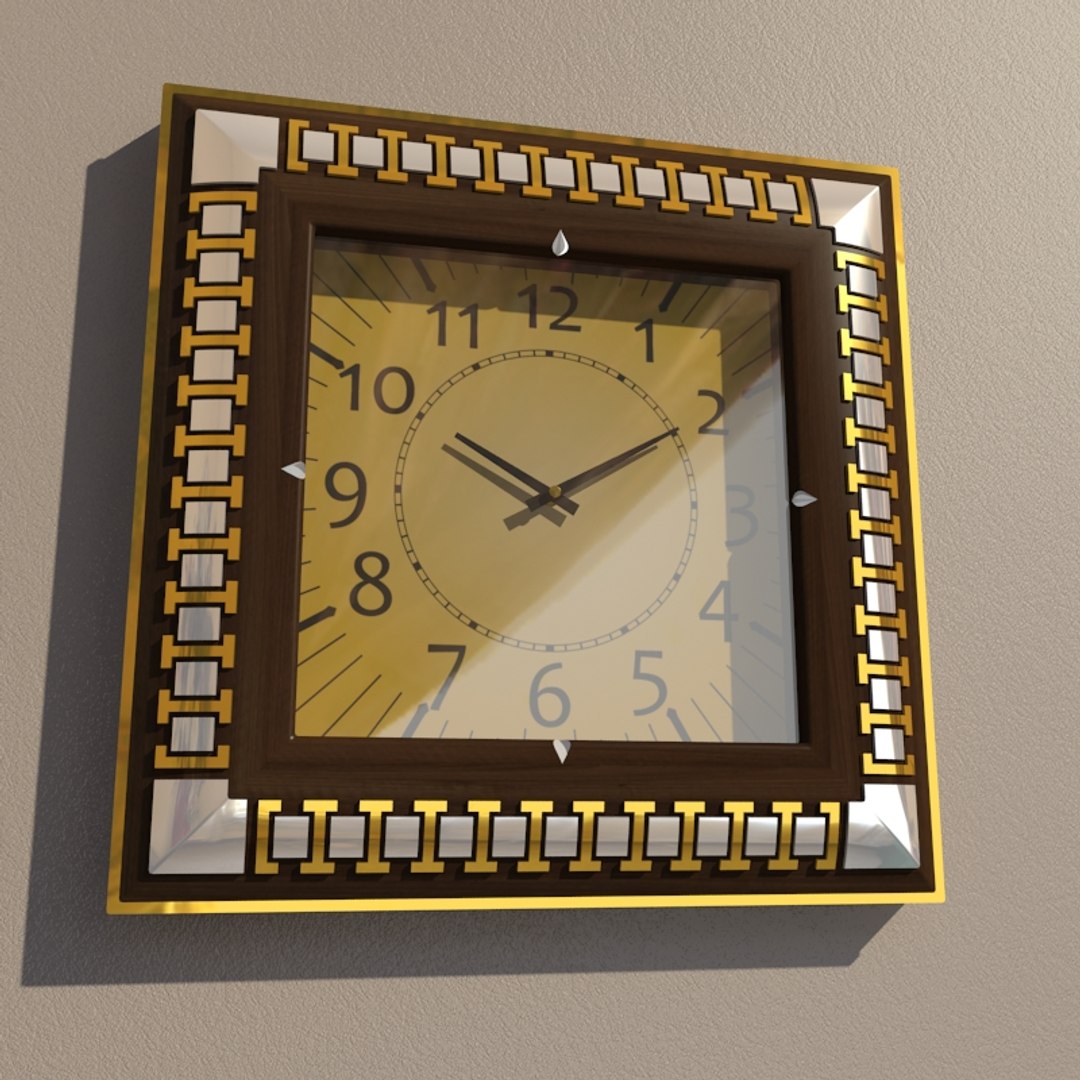 Square wall clock model - TurboSquid 1605582
