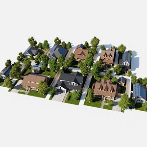 Modular Classic Style American medium 10 House pack 3D model