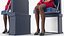 Stewardess Seated in Aircraft Crew Seat