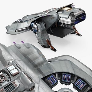 Futuristic Spaceship Transporter Rigged for Maya