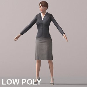 business woman character 3d model