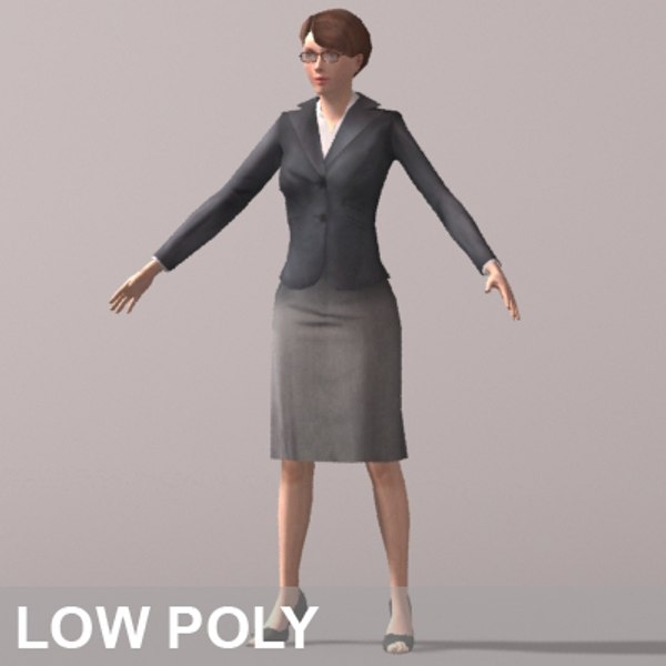 Business Woman Character 3d Model