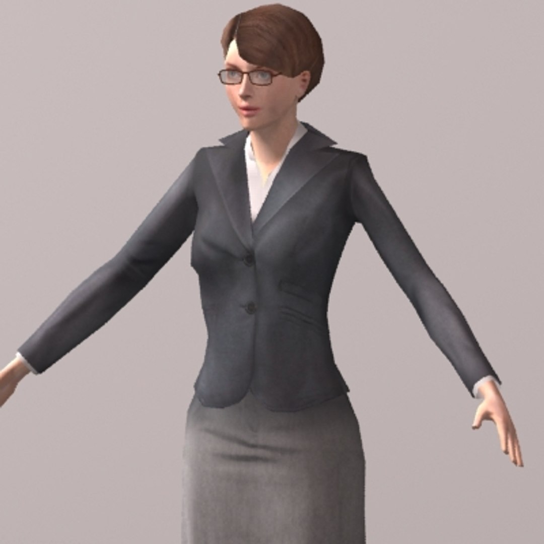 Business Woman Character 3d Model