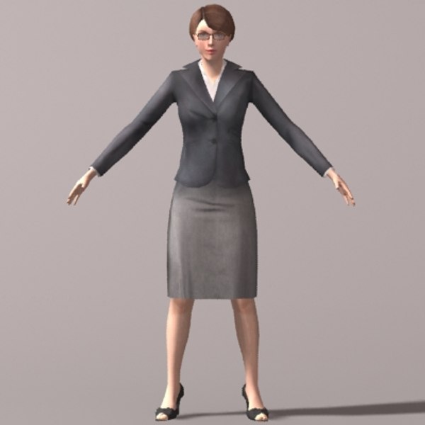 business woman character 3d model