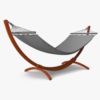 Red Wood Bow Hammock Stand