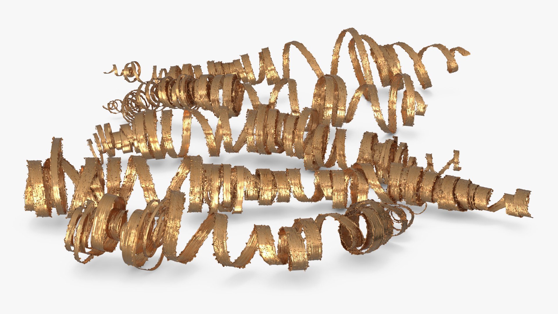 Spiral Gold Shavings from Jewelry Lathe Gold 3D model preview