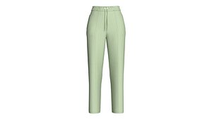 Girls Vertical Striped Elastic Waist Pant model