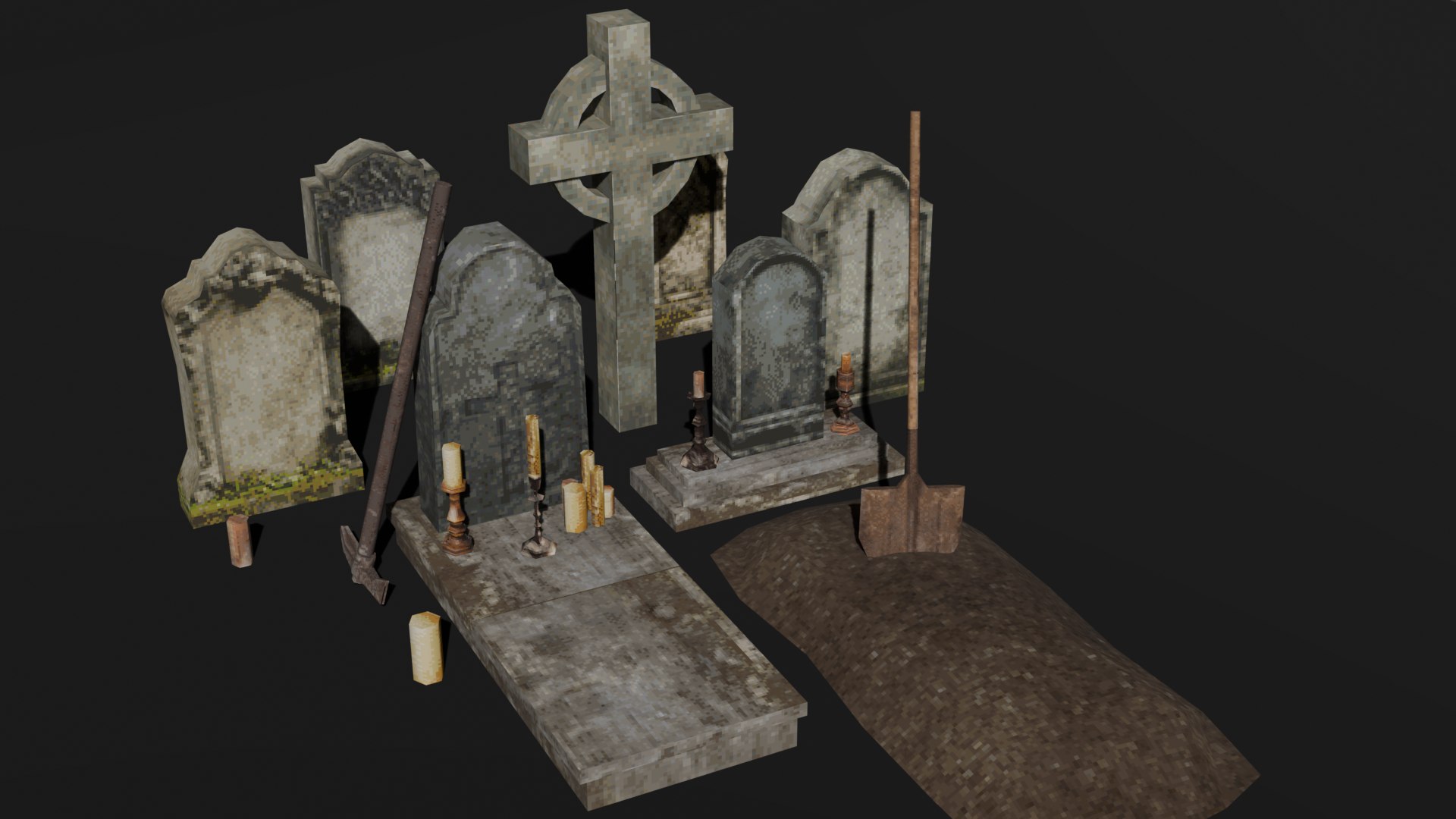 PSX - PS1 - Graveyard Pack - Low Poly 3D model https://p.turbosquid.com/ts-thumb/nL/QPyiKt/5C/prev_2/png/1757182223/1920x1080/fit_q87/73bbcbecfea4d01d0c5dffe32f748d88a33b9358/prev_2.jpg