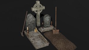 PSX - PS1 - Graveyard Pack - Low Poly 3D model