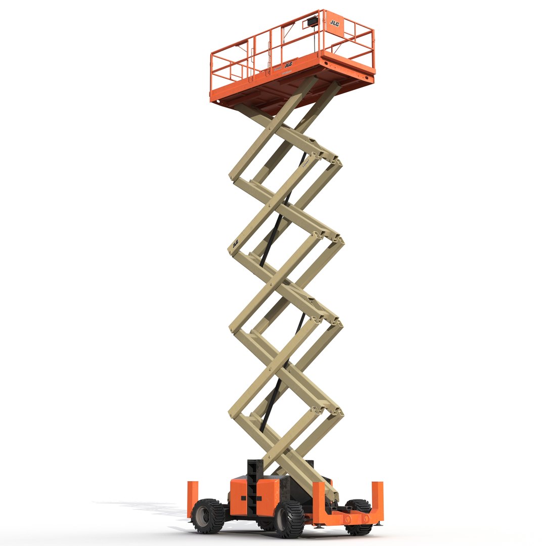 Engine Powered Scissor Lift JLG 5394RT Rigged 3D model preview