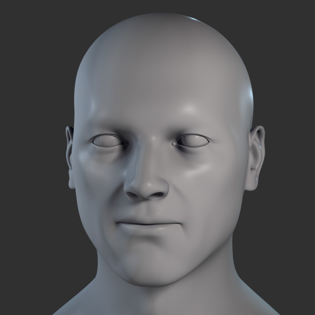 realistic male head 3d model