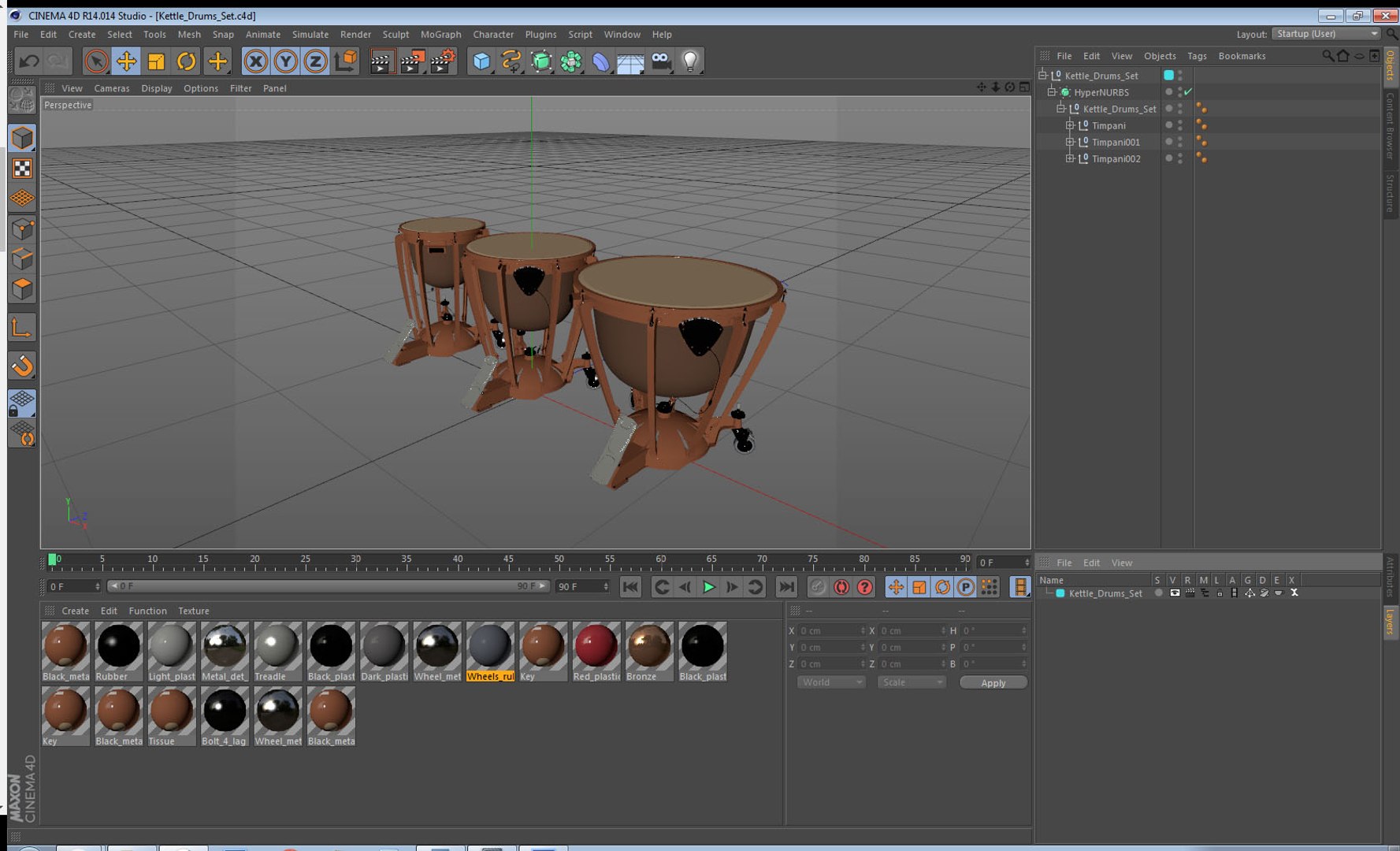 Kettle drums set 3D model TurboSquid 1362742