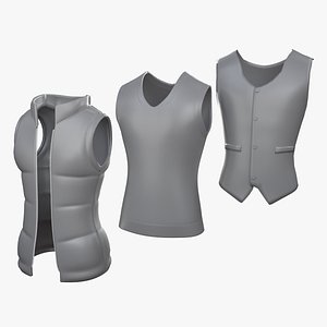 3D Vest Collection Cloth Simulation Ready model