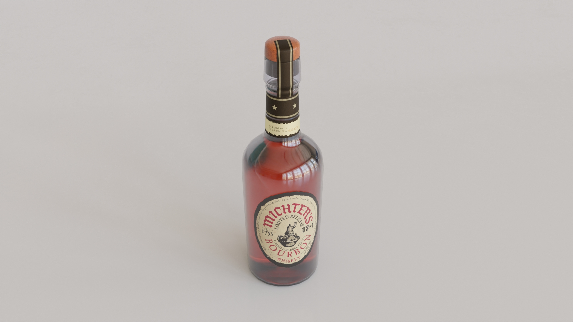 Michter Bourbon Whiskey Bottle 3D - TurboSquid 2231077