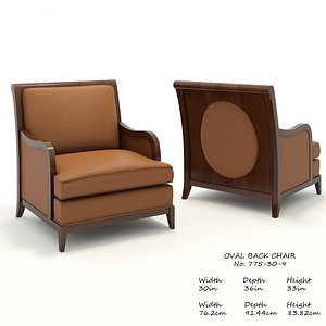 baker oval chair 775-30-9 3D model