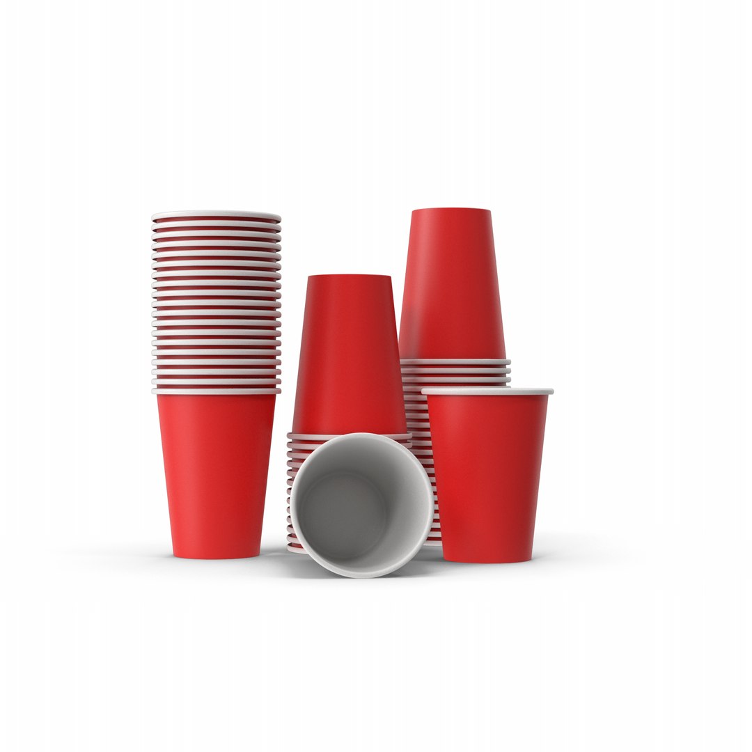 Stack Of Paper Cups 3D Model - TurboSquid 1892650