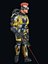 Cartoon Rigged Sci-Fi Yellow Soldier-Man 캐릭터 3D 모델