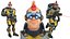 Cartoon Rigged Sci-Fi Yellow Soldier-Man 캐릭터 3D 모델