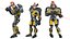 Cartoon Rigged Sci-Fi Yellow Soldier-Man 캐릭터 3D 모델