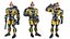 Cartoon Rigged Sci-Fi Yellow Soldier-Man 캐릭터 3D 모델