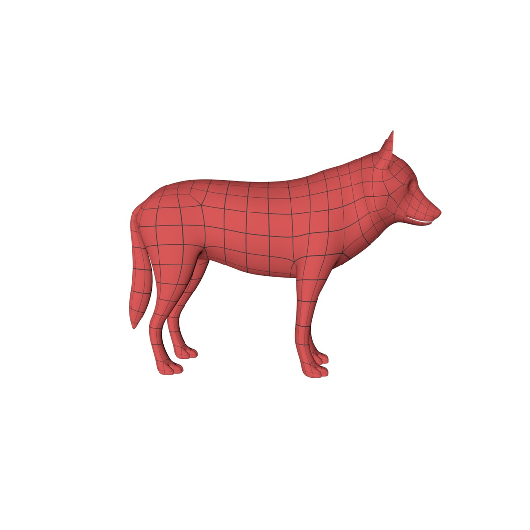 base mesh wolf c4d