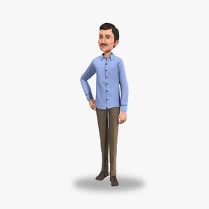 Cartoon middle-aged person dad father
