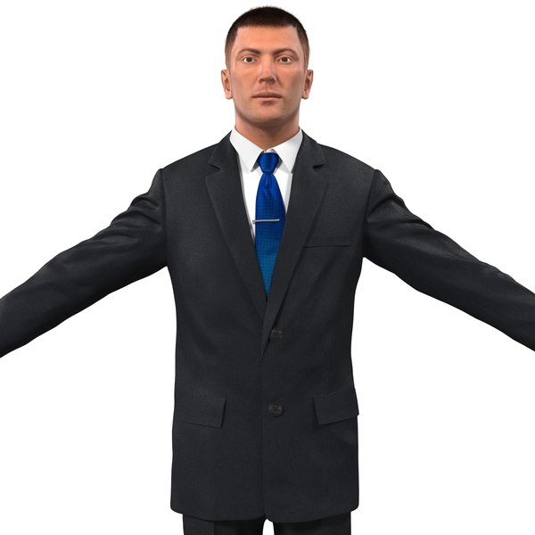 businessman rigged hair 2 3d max