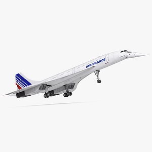 3d model of concorde supersonic passenger jet
