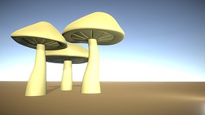 3D mushrooms fungus plants