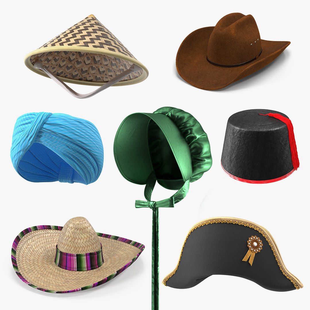 Traditional Hats Collection 5 3D model preview