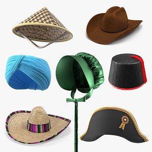3D model Traditional Hats Collection 5