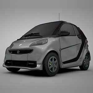 smart daimler silver black 3D model