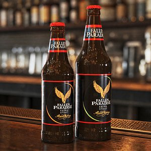 3D Dark Craft Beer Bottle Set