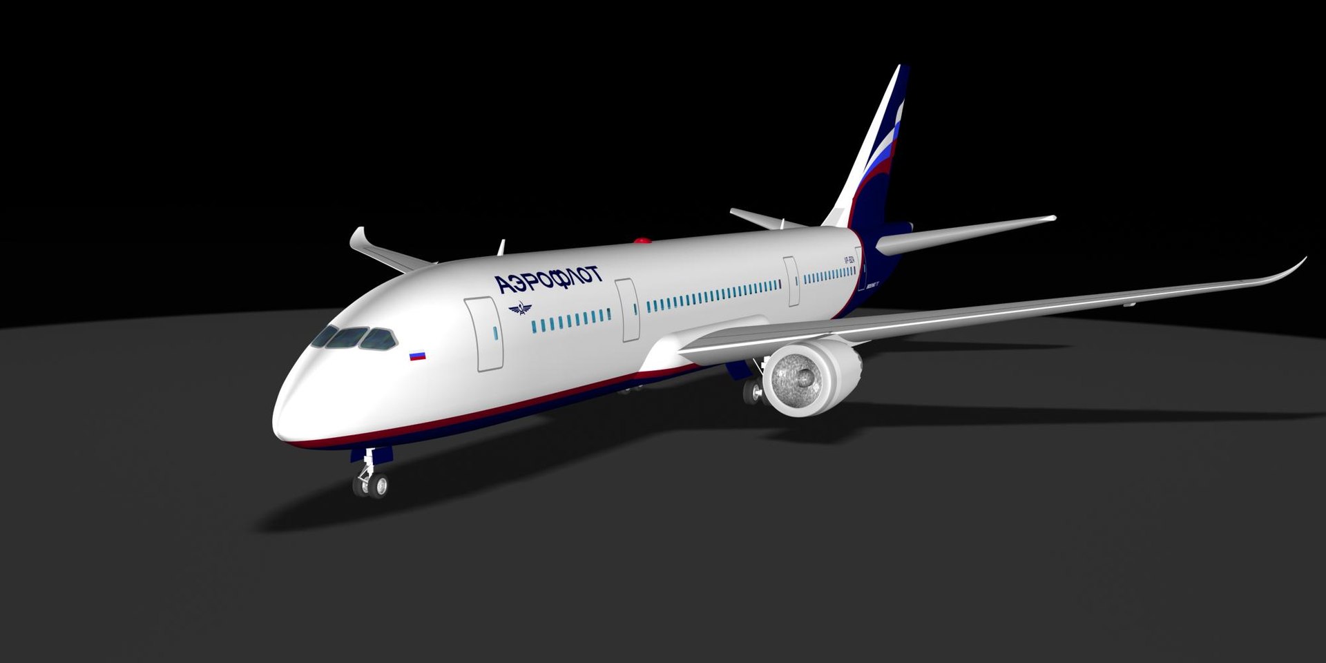 Aeroflot 787 Dream Liner 3d Max