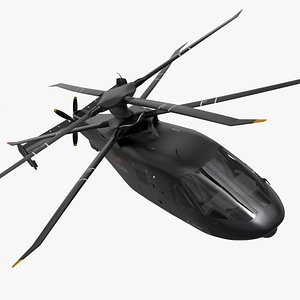 Sikorsky RAIDER Helicopter Rigged for Cinema 4D 3D model