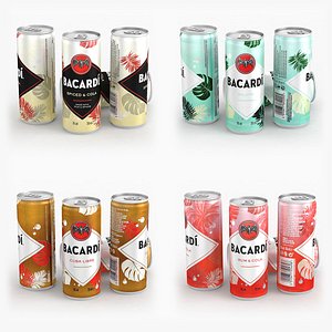 3D Alcohol Can Bacardi 250ml 2022 Collection model