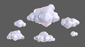 Clouds cartoon V02 3D