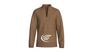 Men Printed Kangaroo Pocket Sweatshirt