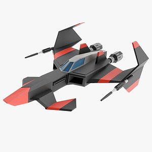 3D Space dragon lowpoly spaceship