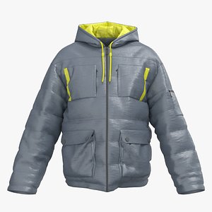 Male puffer jacket 3D model