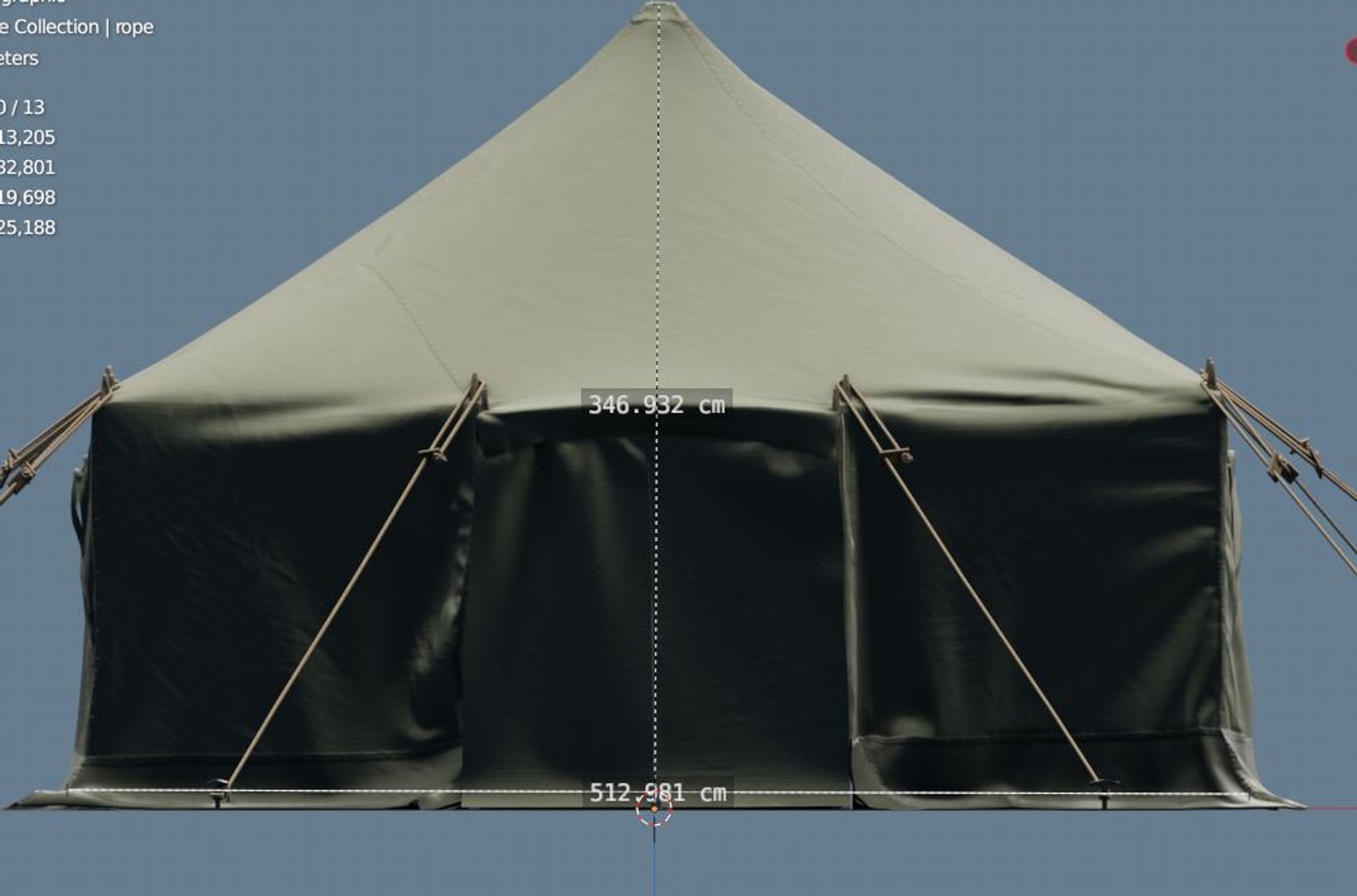Tent, Military 11'x11' - Wargaming3D